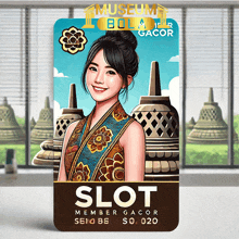 a card that says slot on it with a woman on it