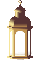 a gold lantern with a white background and a shadow on it