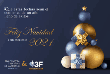 a blue and gold christmas card from rivadeneyra trevino & de campo s.c. abogados