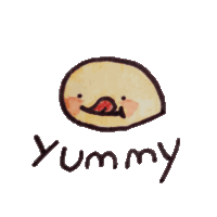 a drawing of a face and the word yummy