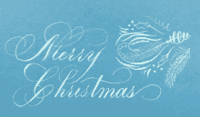 a blue background with the words merry christmas written on it