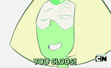 a cartoon character says " you clods " in front of a new episode of cn