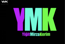 a colorful logo for ymk with a black background