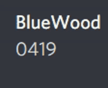 blue wood 0419 is written on a dark background