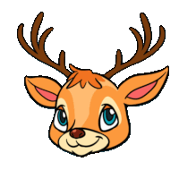 a cartoon drawing of a deer 's head and antlers