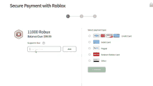 a secure payment page for roblox shows various payment options