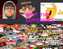 a collage of images with the words spot the difference on top