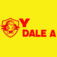 a yellow background with a red logo that says y dale a.