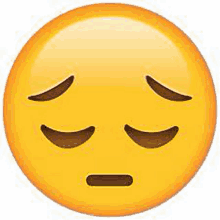 a sad emoji with its eyes closed and a slight smile .