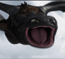 toothless from how to train your dragon with his tongue out