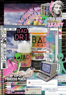 a computer screen with a bottle of bad drip labs