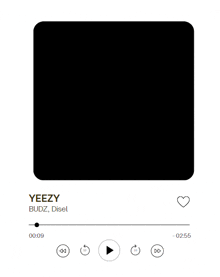 a screenshot of a music player with the song yeezy budz disel on it