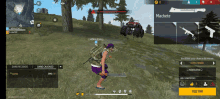 a person holding a machete in a game