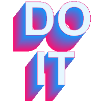 the word do it is written in blue and pink