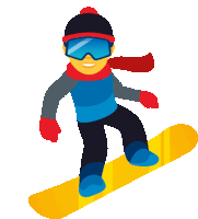 a cartoon illustration of a snowboarder wearing goggles and gloves