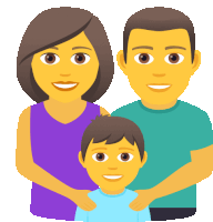 a cartoon illustration of a family posing for a picture together