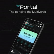 an advertisement for xportal the portal to the multiverse shows a phone