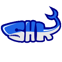 a blue whale with the word chr on it