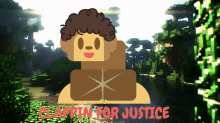 a cartoon drawing of a man with the words clappin for justice on the bottom