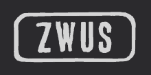 a black background with a white rectangle with the word zwaz on it