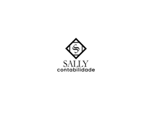 a black and white logo for sally contabilidade with a letter s in a square