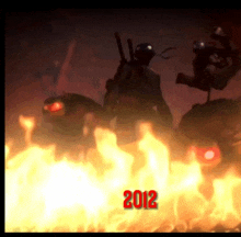 a picture of a fire with the year 2012 on the bottom