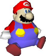 a cartoon of mario wearing a red hat and blue overalls