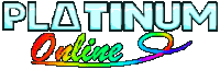 a pixelated logo for platinum online