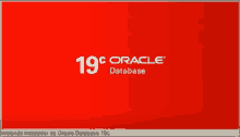 a red background with a white oracle logo on it