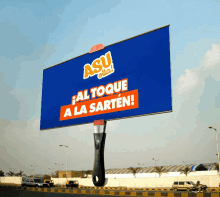 a billboard that says asu on it in orange letters