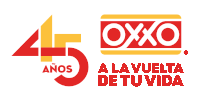 a logo for oxxo that says 45 anos