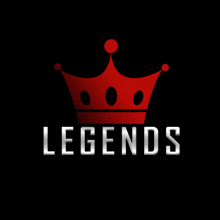 a red crown is above the word legends