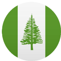 a green and white circle with a pine tree in the middle