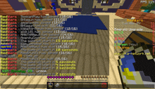 a screenshot of a minecraft game with a bunch of messages on it