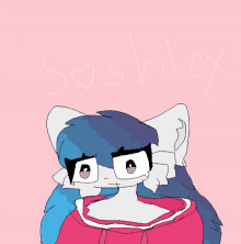 a drawing of a cat with the name sashley written on the bottom