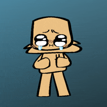 a drawing of a cartoon character with tears coming out of its eyes