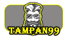 a logo for tampan99 with a man with a beard