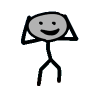 a stick figure with a smiley face on it 's face