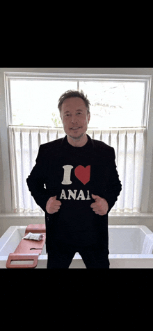 elon musk wears a shirt that says i love anal