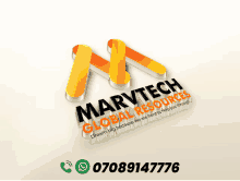 a logo for marvtech global resources is shown on a beige background