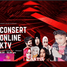 a poster advertising a concert online ktv on friday