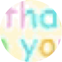 a blurred image of a circle with the words thank you on it