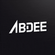 a black background with white abdee letters on it