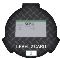 a scp level 2 card with player 1 written on it