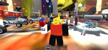 a screenshot of a roblox game shows a person holding a red item