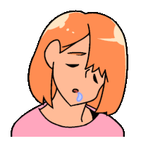 a cartoon drawing of a girl with a tear running down her face