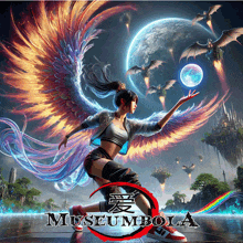 a poster of a woman with wings and the words museum bola