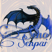 a picture of a dragon with the words seno senpai written below it