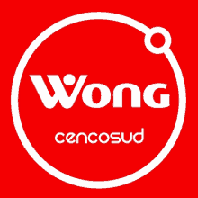 a red circle with the word wong in white letters