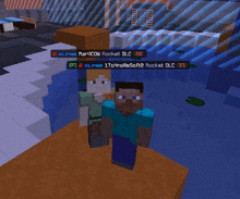 a screenshot of a minecraft game with alpha maricow rocket dlc visible